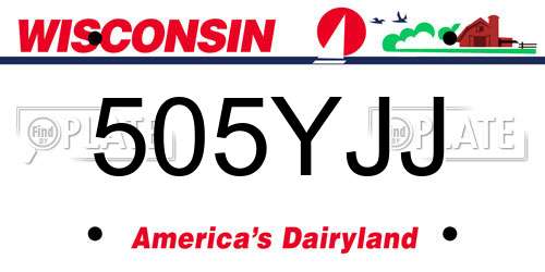 505YJJ Wisconsin License Plate