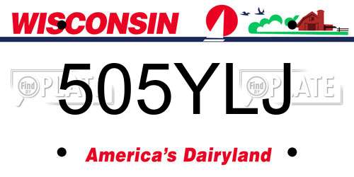 505YLJ Wisconsin License Plate