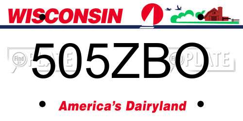 505ZBO Wisconsin License Plate