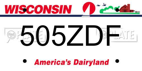 505ZDF Wisconsin License Plate