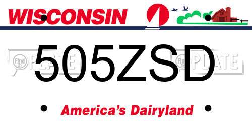505ZSD Wisconsin License Plate