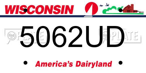 5062UD Wisconsin License Plate
