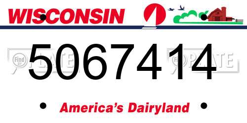 5067414 Wisconsin License Plate
