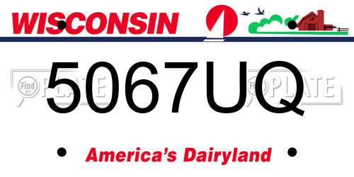 5067UQ Wisconsin License Plate