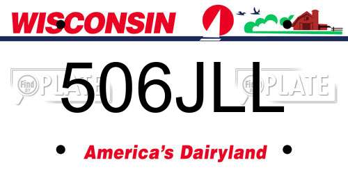 506JLL Wisconsin License Plate