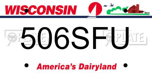 506SFU Wisconsin License Plate