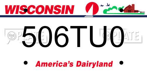 506TU0 Wisconsin License Plate