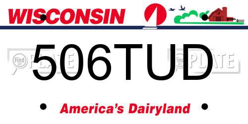 506TUD Wisconsin License Plate