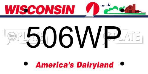 506WP Wisconsin License Plate