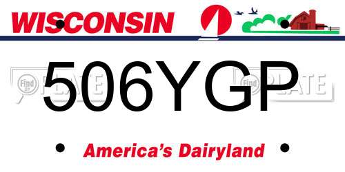 506YGP Wisconsin License Plate