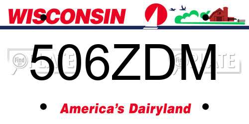 506ZDM Wisconsin License Plate