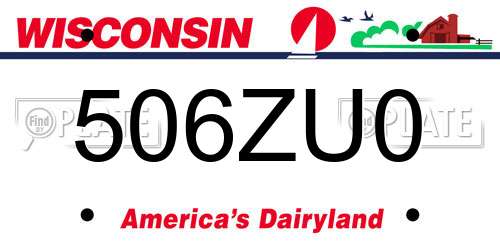 506ZU0 Wisconsin License Plate