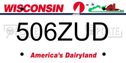 506ZUD Wisconsin License Plate