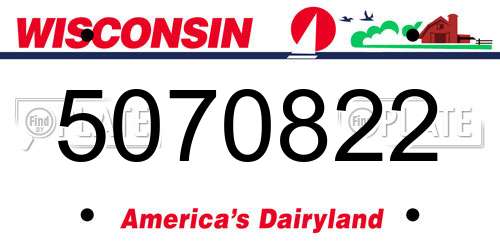 5070822 Wisconsin License Plate