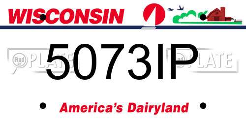5073IP Wisconsin License Plate