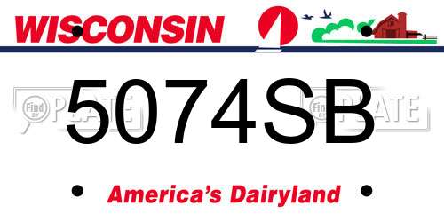 5074SB Wisconsin License Plate