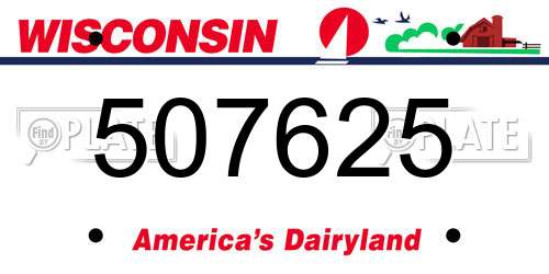507625 Wisconsin License Plate