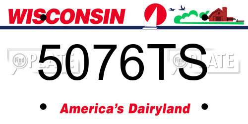 5076TS Wisconsin License Plate