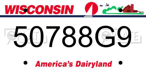 50788G9 Wisconsin License Plate