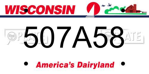 507A58 Wisconsin License Plate