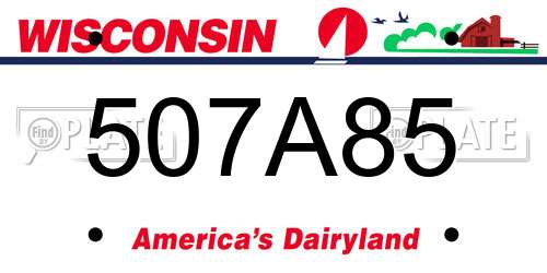 507A85 Wisconsin License Plate