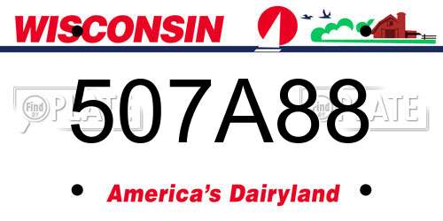 507A88 Wisconsin License Plate
