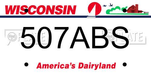 507ABS Wisconsin License Plate