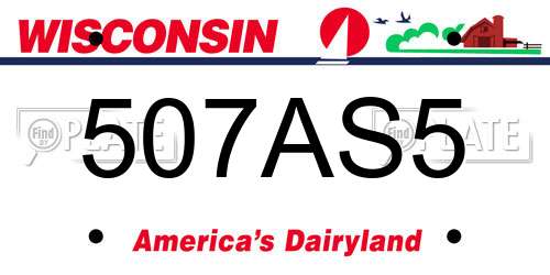 507AS5 Wisconsin License Plate