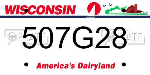 507G28 Wisconsin License Plate
