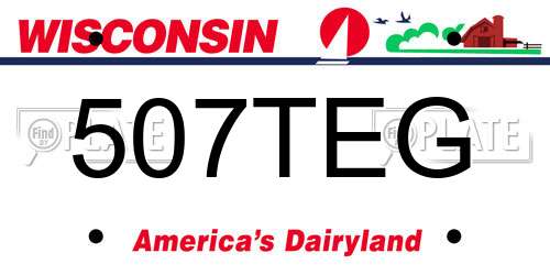 507TEG Wisconsin License Plate