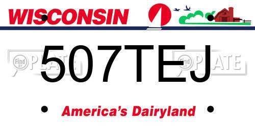 507TEJ Wisconsin License Plate