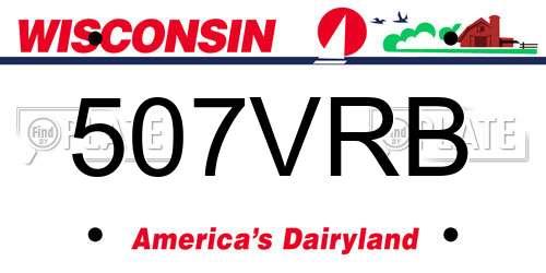 507VRB Wisconsin License Plate