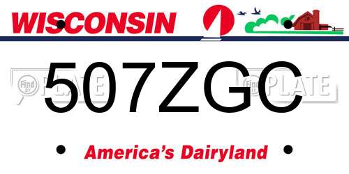 507ZGC Wisconsin License Plate