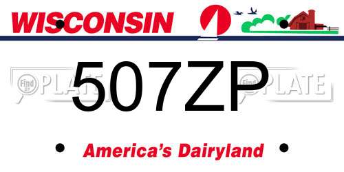 507ZP Wisconsin License Plate