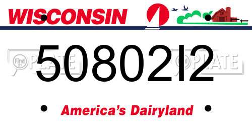 50802I2 Wisconsin License Plate