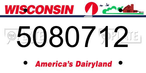 5080712 Wisconsin License Plate