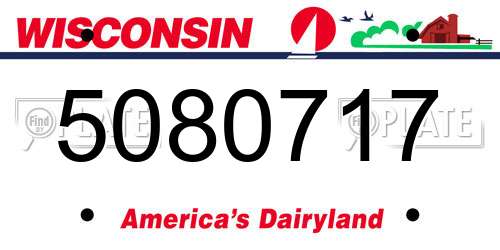 5080717 Wisconsin License Plate