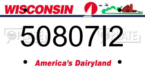 50807I2 Wisconsin License Plate