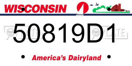 50819D1 Wisconsin License Plate