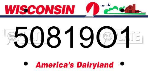 50819O1 Wisconsin License Plate