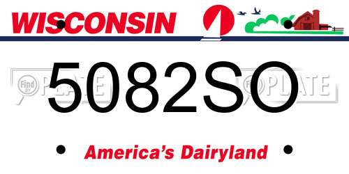 5082SO Wisconsin License Plate
