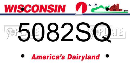 5082SQ Wisconsin License Plate