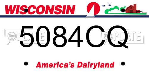 5084CQ Wisconsin License Plate