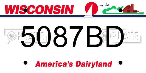 5087BD Wisconsin License Plate