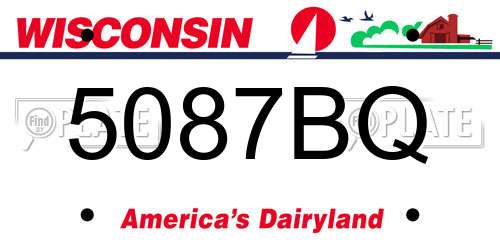 5087BQ Wisconsin License Plate