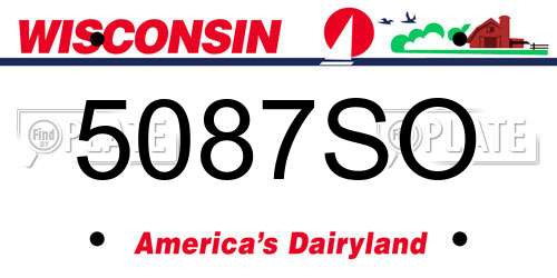 5087SO Wisconsin License Plate