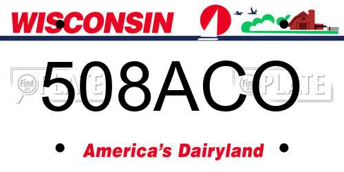 508ACO Wisconsin License Plate