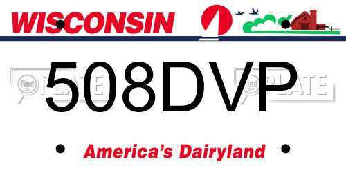 508DVP Wisconsin License Plate