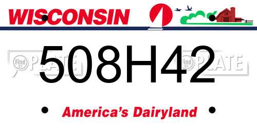 508H42 Wisconsin License Plate