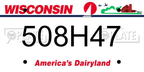 508H47 Wisconsin License Plate